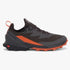 Salomon Cross Over Gore-Tex hiking shoe in magnet grey and phantom spice orange, side view.