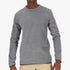 Salomon Kids Kabru Sweater Tetras Mel in a melange grey, long-sleeved and worn by a person, captured from the waist up.