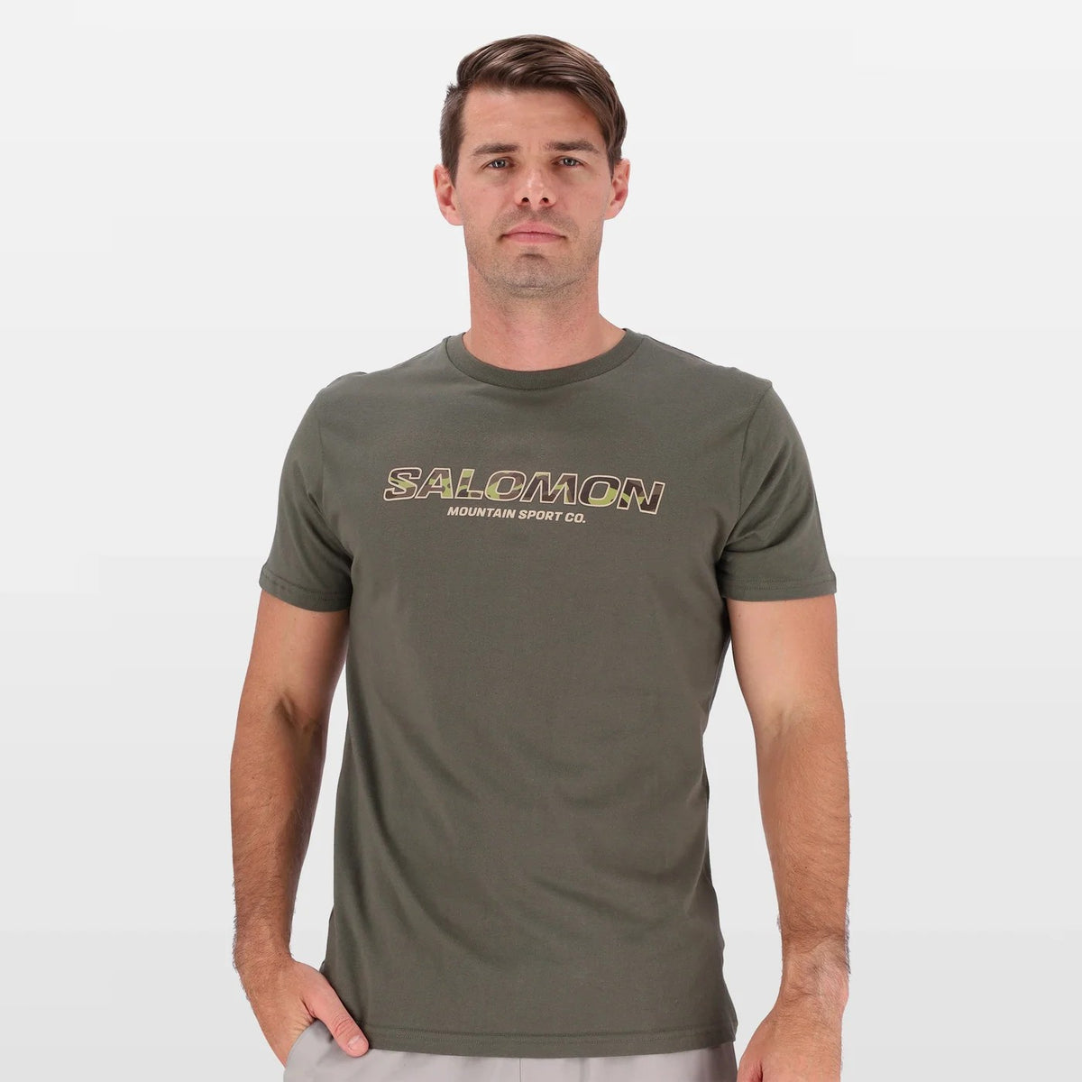 Salomon Mens Camo Tee Olive