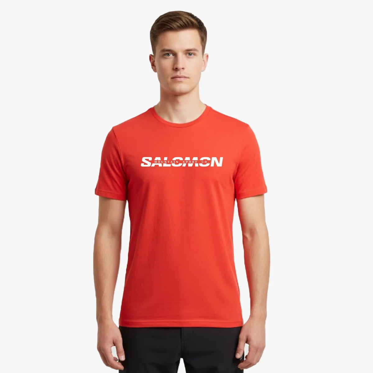 Salomon Mens Linear Tee Fiery Red