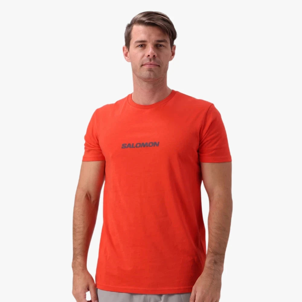 Salomon Mens Mid Logo Tee Fiery Red | Salomon
