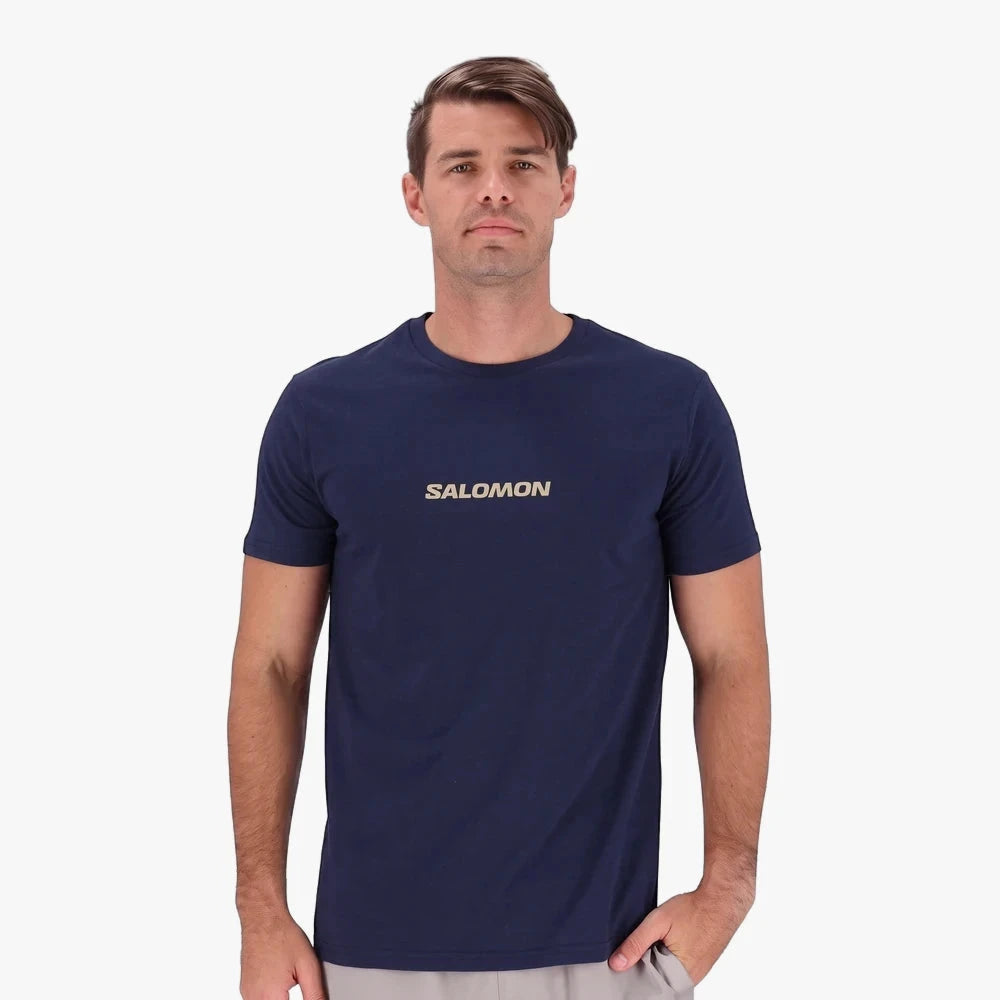 Salomon Mens Mid Logo Tee Navy Blazer | Salomon