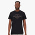Salomon Mens Vision Short Sleeve Tee in black, featuring a white graphic logo print on the chest, modeled by a man.