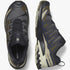 Salomon Mens Xa Pro 3D V9 Trail Sneakers, dark gray, olive green, and navy, shown in top-down and side views.
