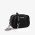 Black Sissy Boy Aurora crossbody bag featuring a braided texture and a stylish silver chain strap.