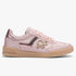 Pink Sissy Boy Donovan sneakers featuring satin material, rose gold metallic accents, and golden SB branding on a gum sole.