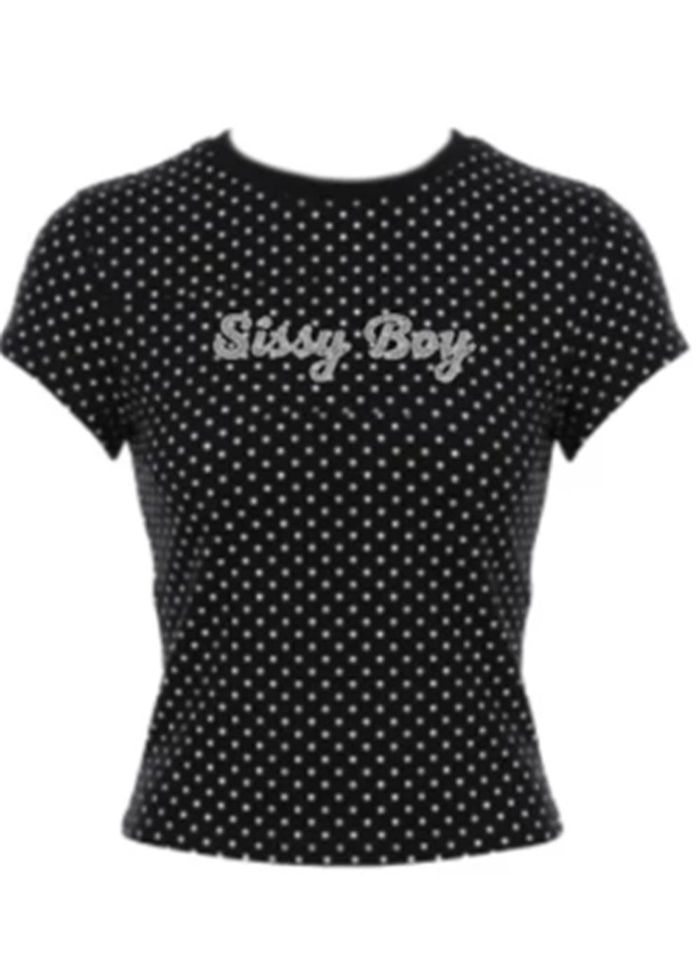 Sissy Boy Dotted Diva Baby Polka Dot Tee Black Off White