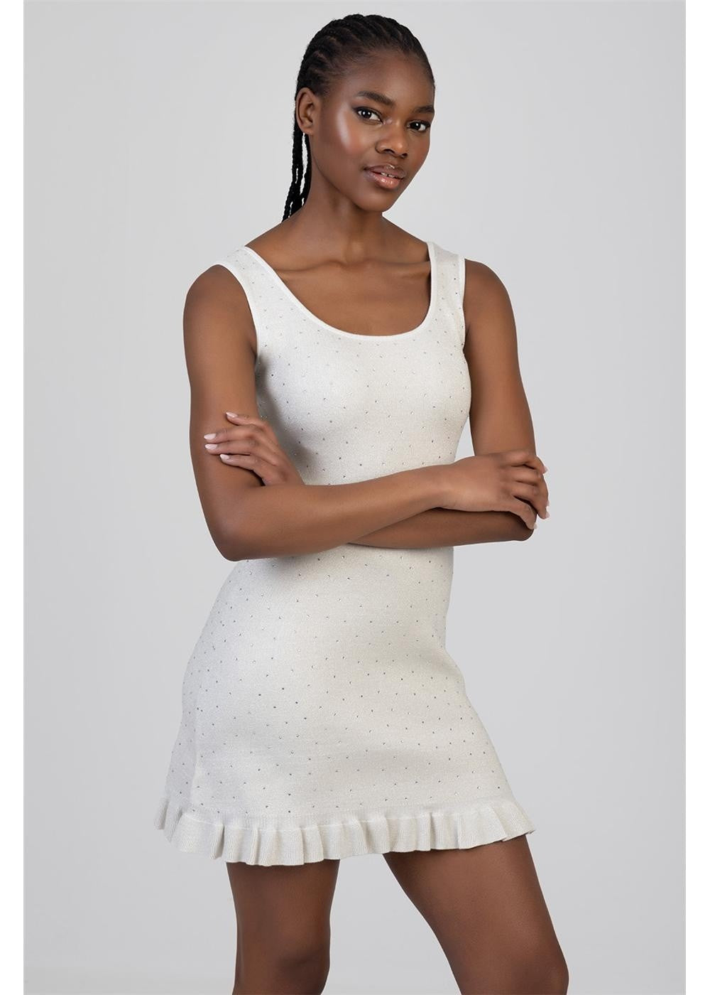 Sissy Boy Heart Of Glass Mini Knit Dress Off White