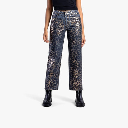Sissy Boy High Waist Wide Leg Jean Leopard Foil Med Vintage | Sissy Boy