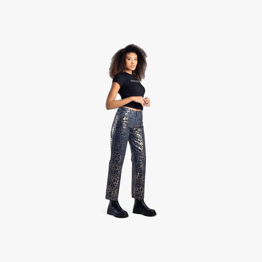 Sissy Boy High Waist Wide Leg Jean Leopard Foil Med Vintage | Sissy Boy