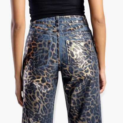 Sissy Boy High Waist Wide Leg Jean Leopard Foil Med Vintage | Sissy Boy