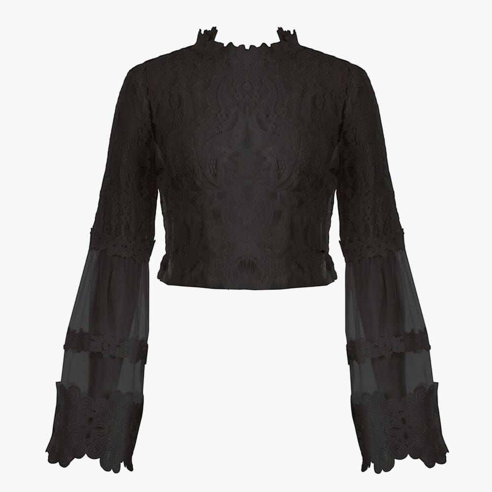 Sissy Boy In Your World Blouse Crochet Lace Black | Sissy Boy