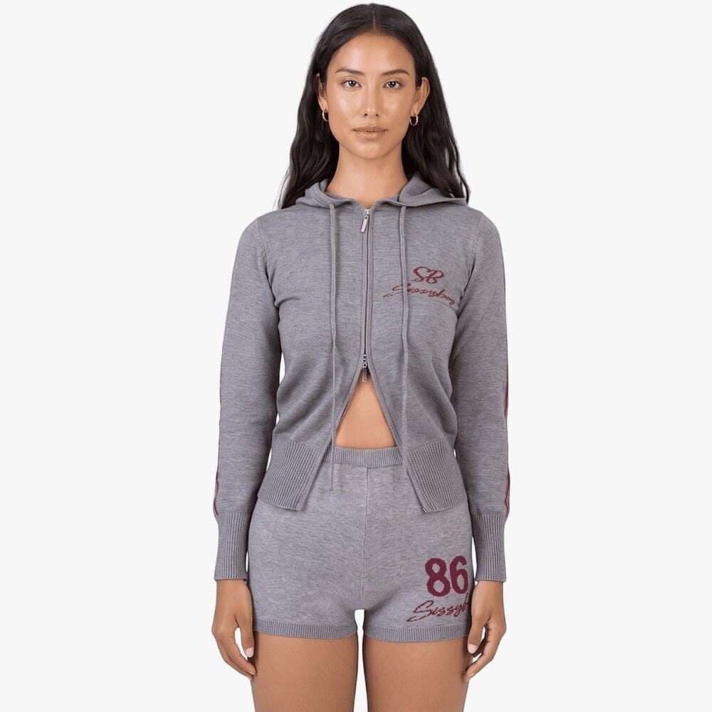 Sissy Boy Womens Most Loved Zip Through Grey Burgandy | Sissy Boy