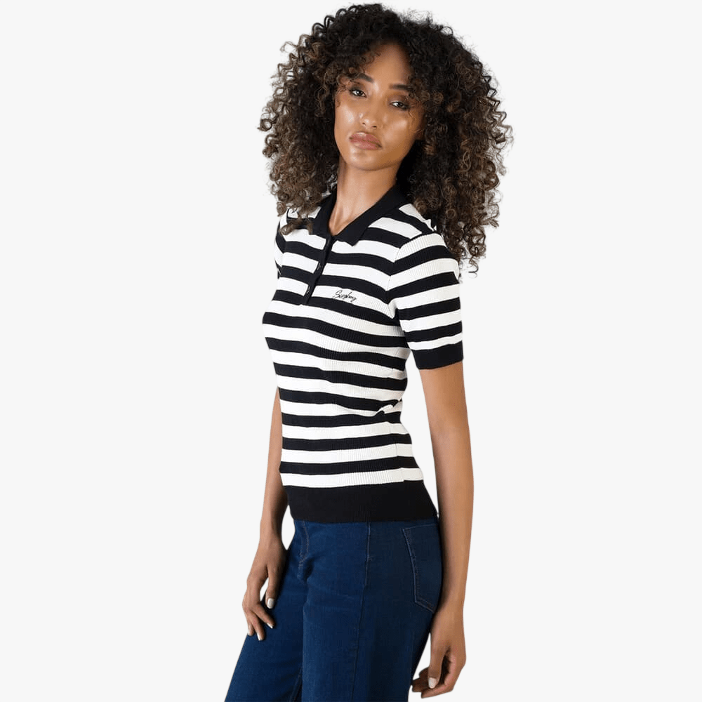 Sissy Boy Womens Never Stop Knit Top Black Off White | Sissy Boy