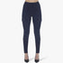 Sissy Boy Womens Snap Back High Rise Knit Cargo dark vintage leggings on a model, featuring thigh pockets and knee paneling.