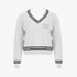Sissy Boy Womens V Neck All In Knit Sweater Cream Black | Sissy Boy