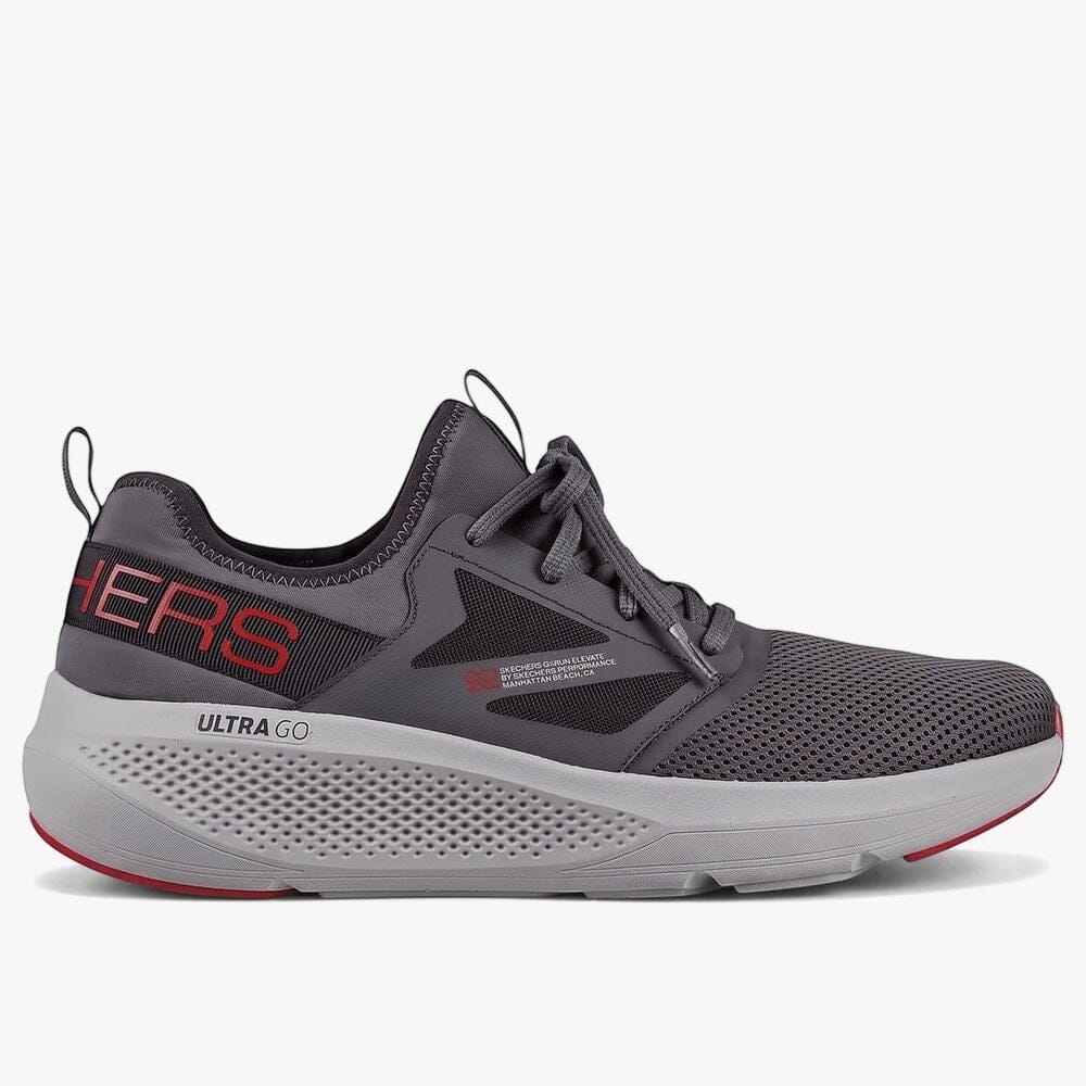 Skechers Mens Go Run Elevate Sneaker Charcoal Red | Skechers