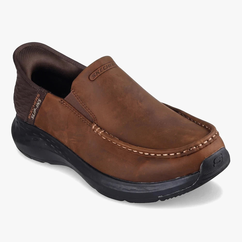 Skechers Mens Parson Slip On Oswin Red Brown | Skechers