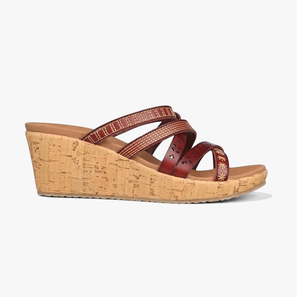 Skechers Womens Beverlee Wedge Sandal Choc | Skechers