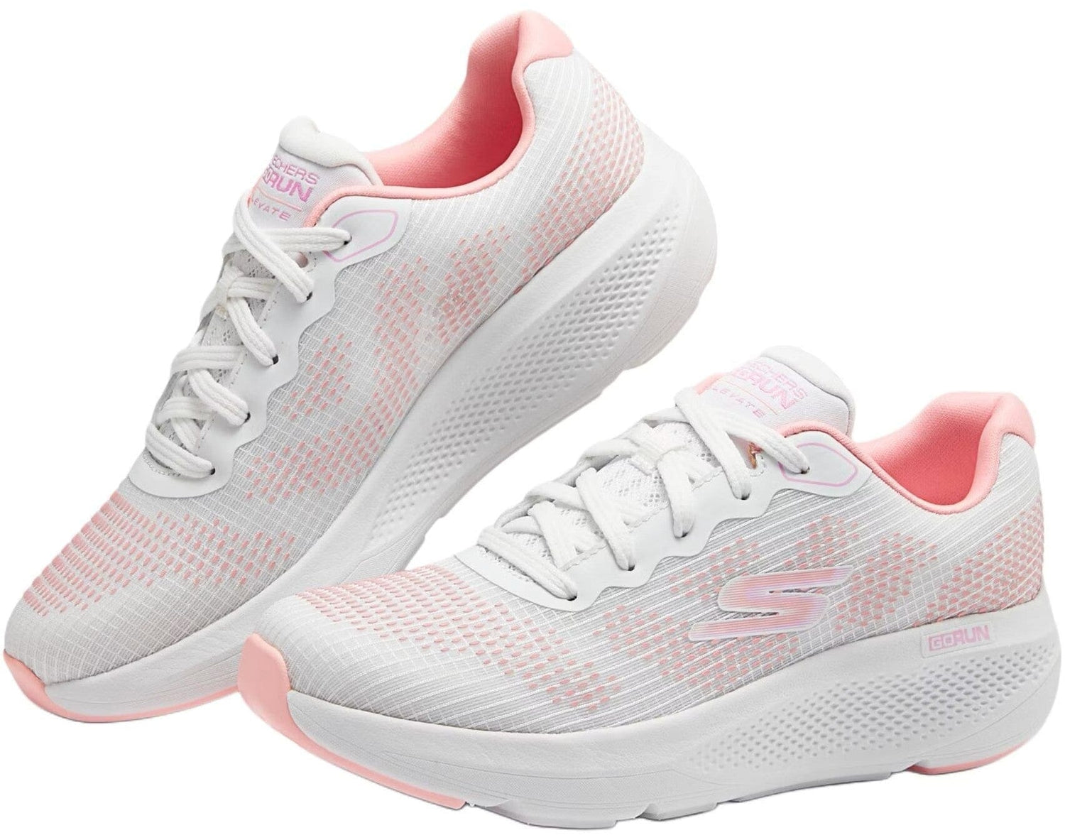 Skechers Womens Go Run Elevate Sneaker White Light Pink | Skechers