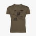 Sniper Mens Vintage Short Sleeve Tee in Cayote with a buffalo and dog graphic print on the front.
