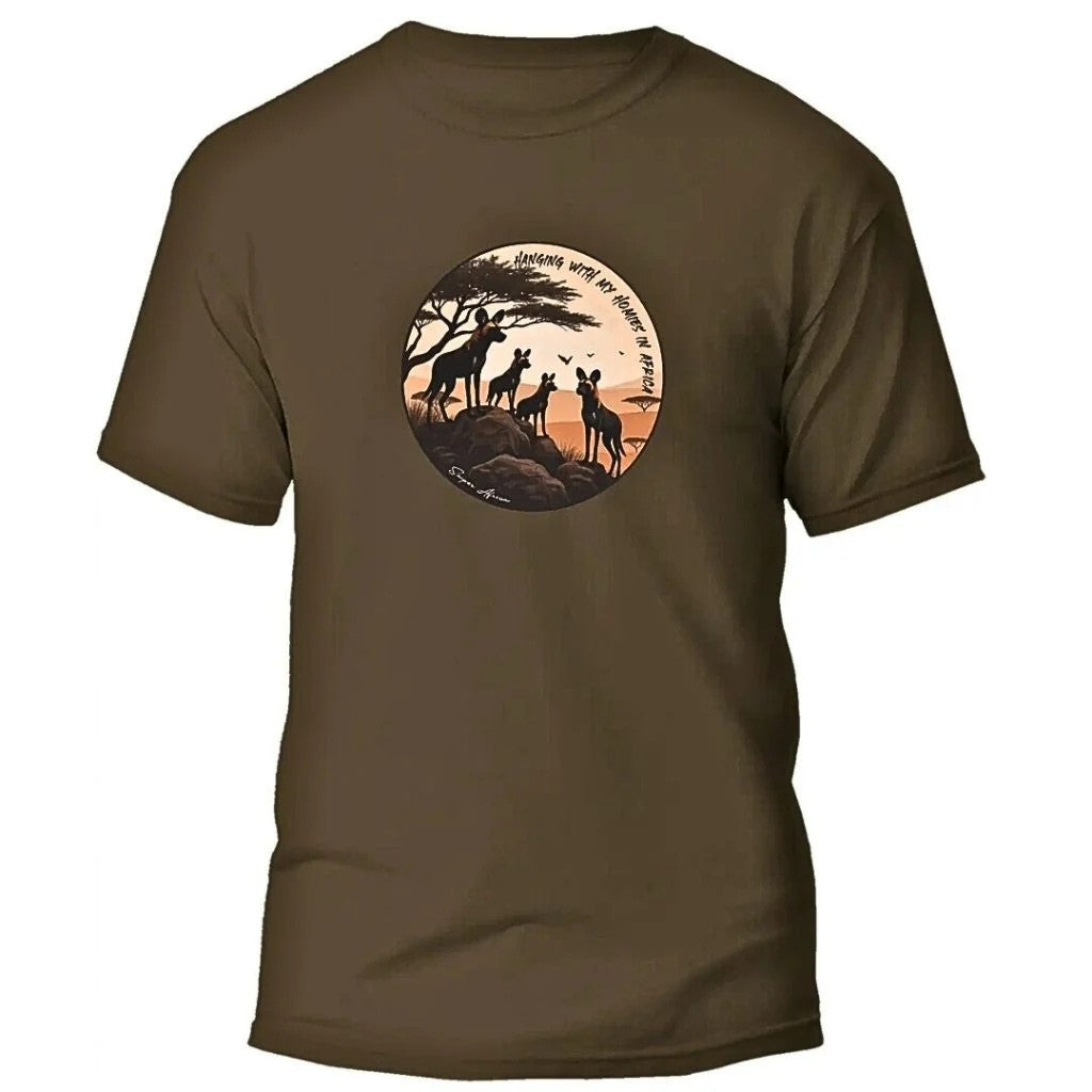Sniper Mens Wild Dogs Tee Walnut