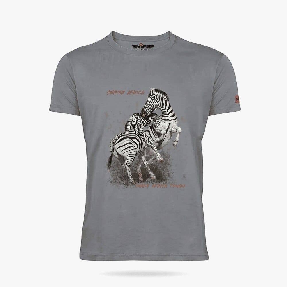Sniper Mens Zebra Short Sleeve Tee Grey | Sniper