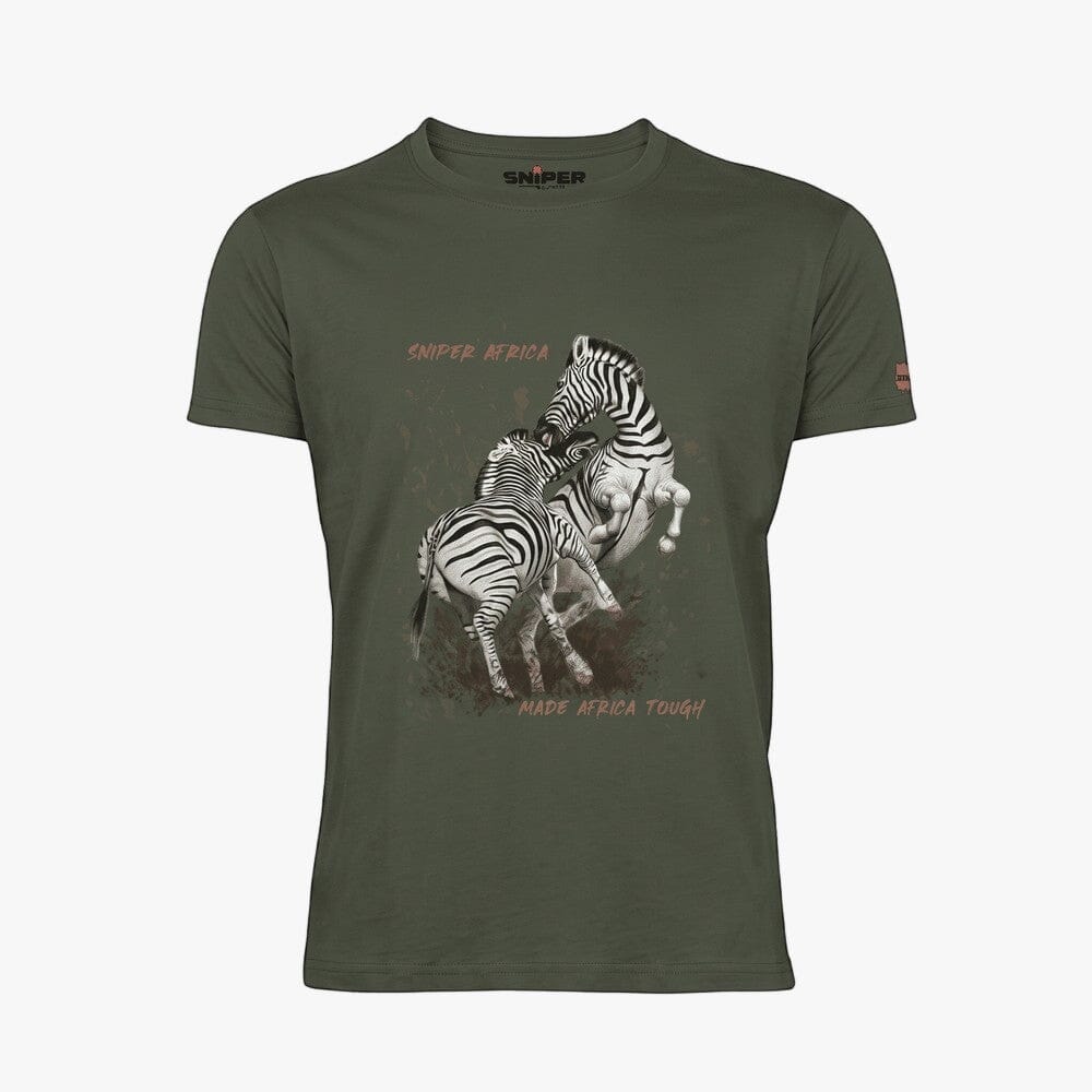 Sniper Mens Zebra Short Sleeve Tee Olive | Sniper