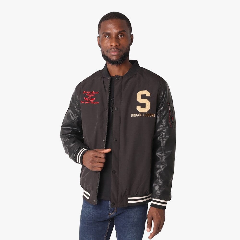 Soviet Mens Chandler Baseball Jacket Black | Soviet