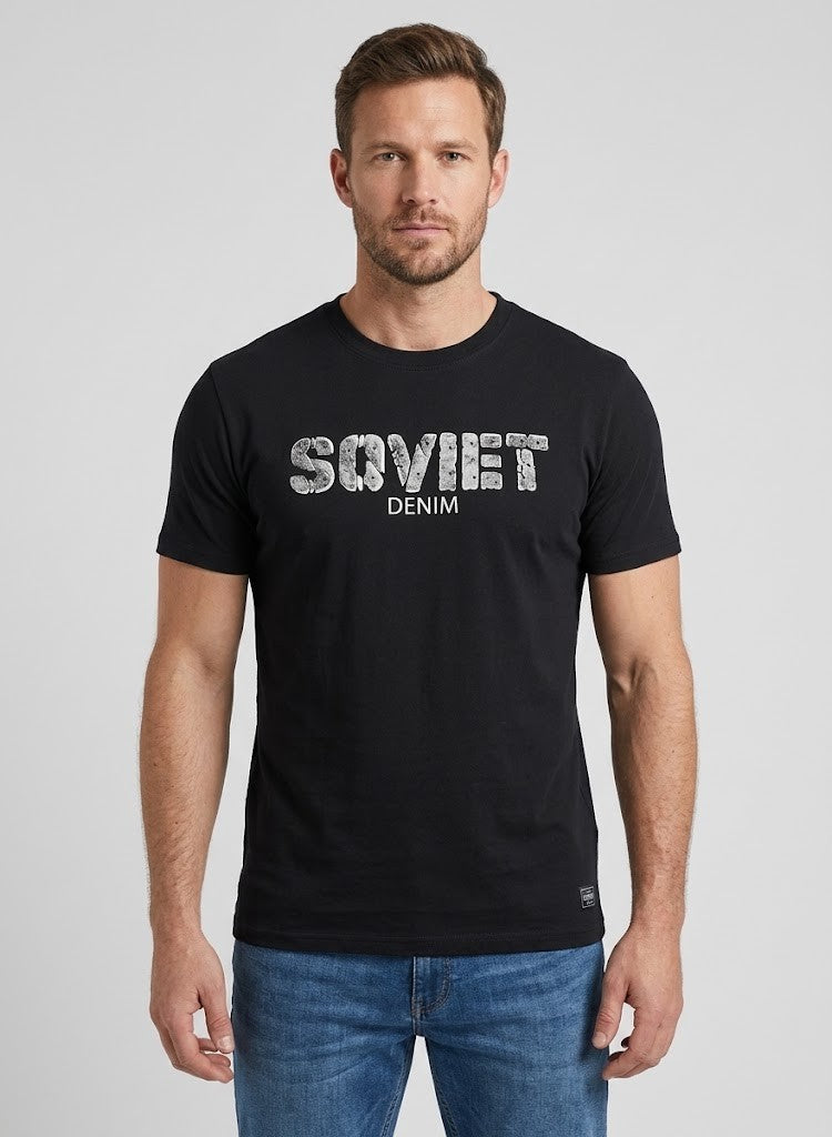 Soviet Mens Edward Short Sleeve Tee Black