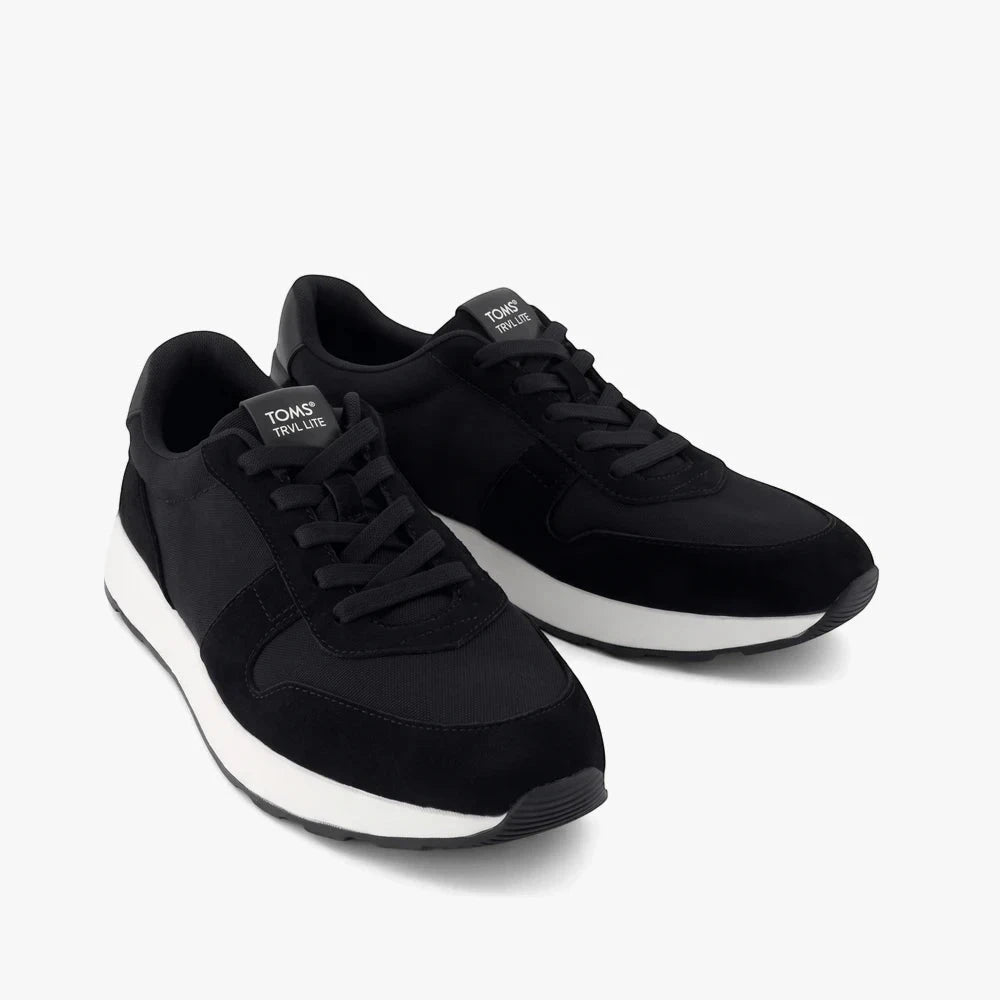 Toms Mens Travel Lite Retro Sneaker Black | Toms