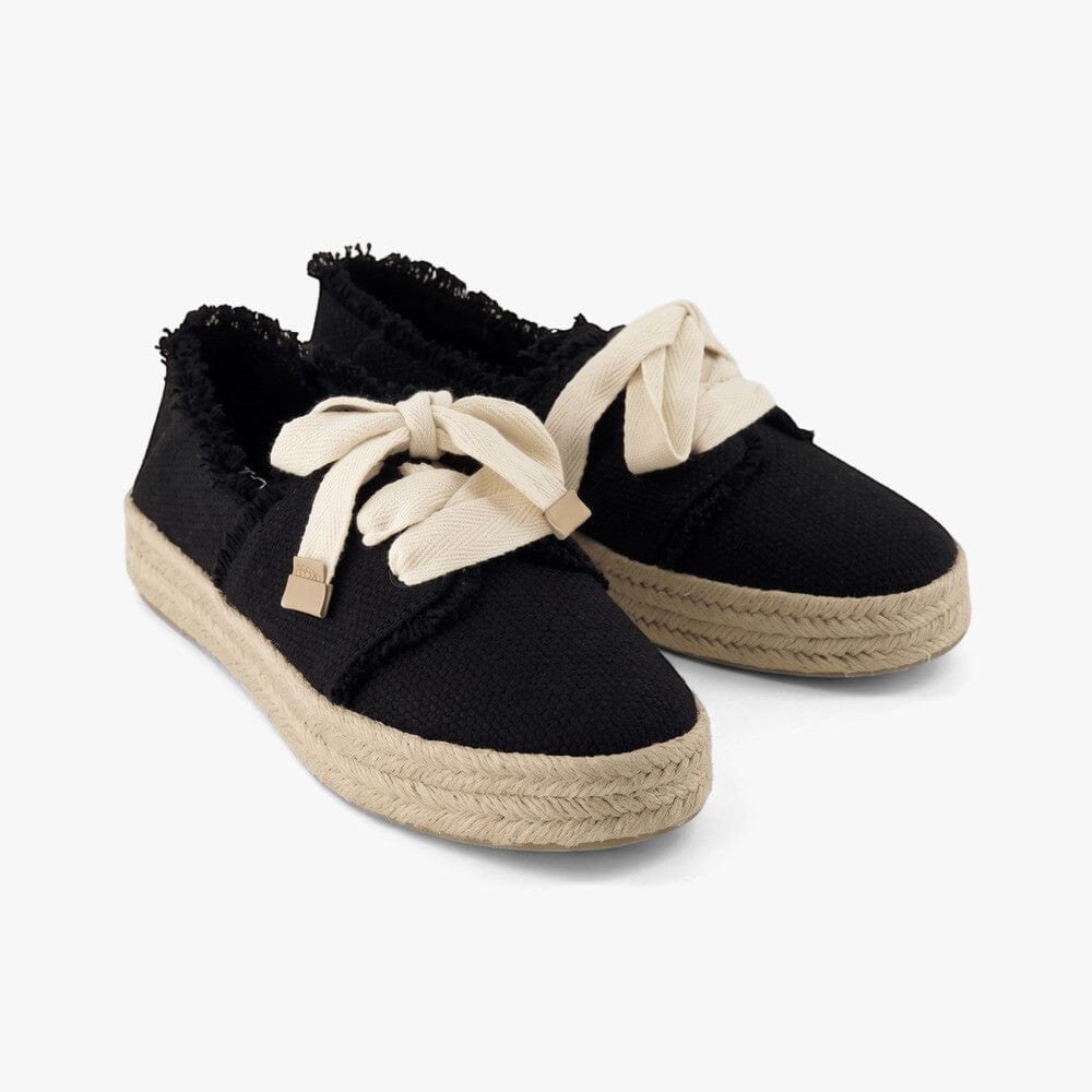 Toms Womens Carolina Lace Up Sneaker Black | Toms