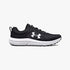 Black Under Armour Bgs Assert Sneaker 001 with a white sole, viewed from the side, ideal for running and athletic activities.