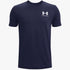 Under Armour Boys Sportstyle Left Chest Short Sleeve Tee in navy blue with a white logo on the left chest.