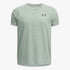 Under Armour Boys Tech 2.0 Short Sleeve Tee in light green heathered fabric, featuring a crew neck and raglan sleeves.