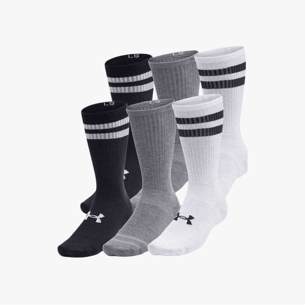 Under Armour Mens 6 Pack Essential Crew Socks Multi | Under Armour