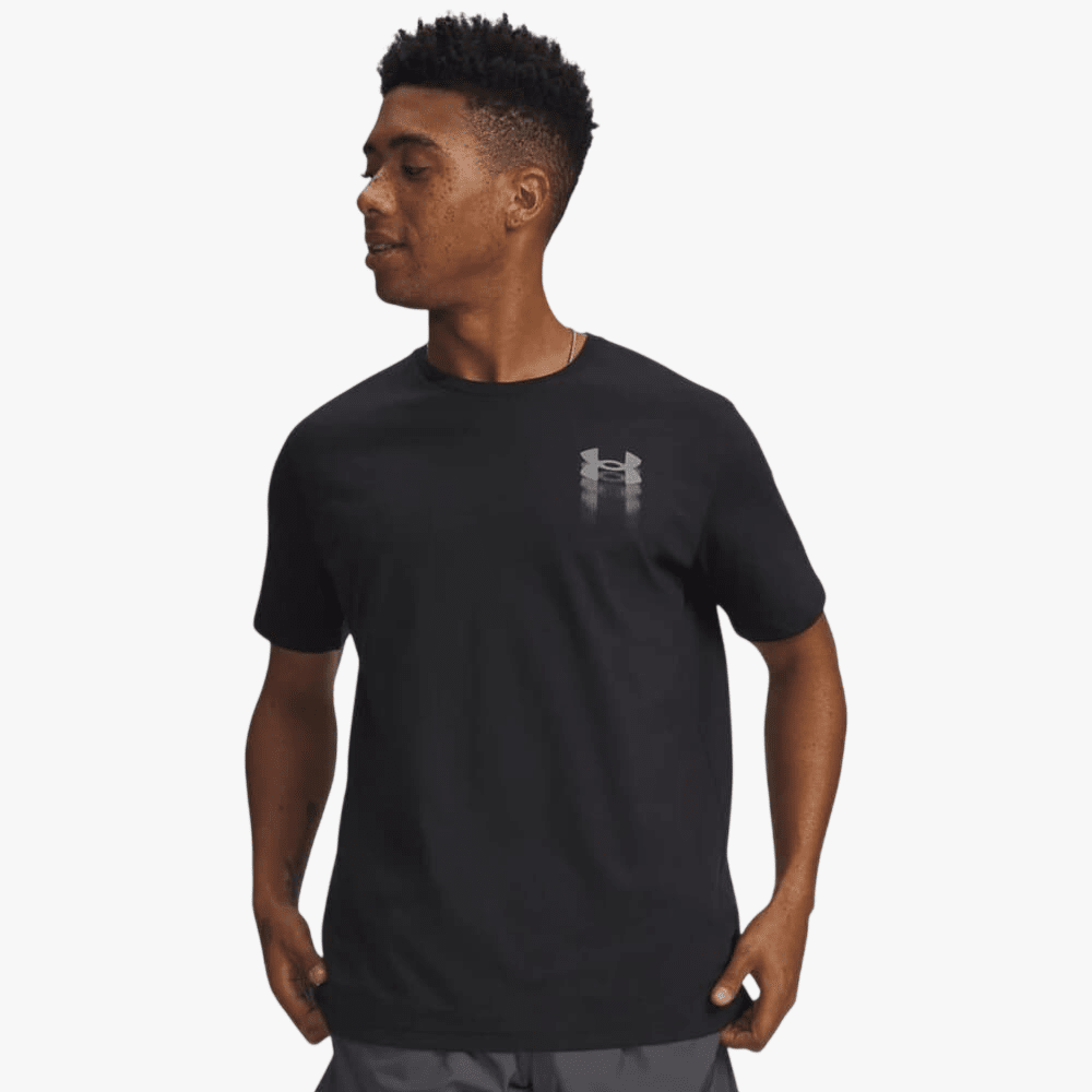 Under Armour Mens Blur Logo Tee Black | Under Armour
