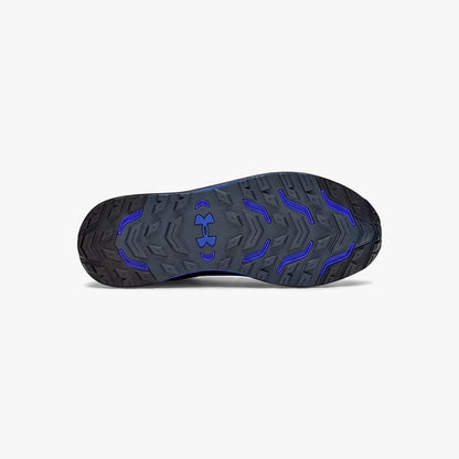 Under Armour Mens Charged Bandit Tr 3 Sneaker with black, blue, and grey sole showing textured traction patterns.