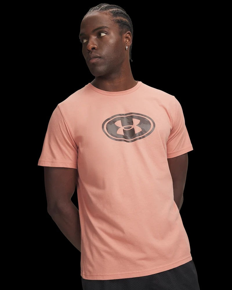 Under Armour Mens Lockertag Print Tee Canyon Pink