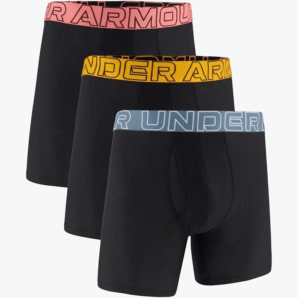 Under Armour Mens Perf Cotton 6" 3 Pack Boxer 006 Black | Under Armour