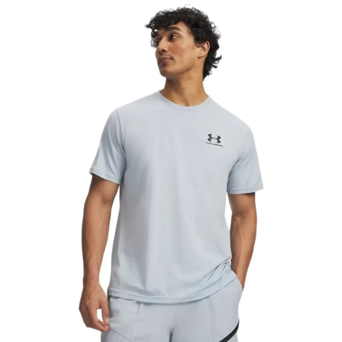 Under Armour Mens Sportstyle Left Chest Short Sleeve Tee Blue Fog