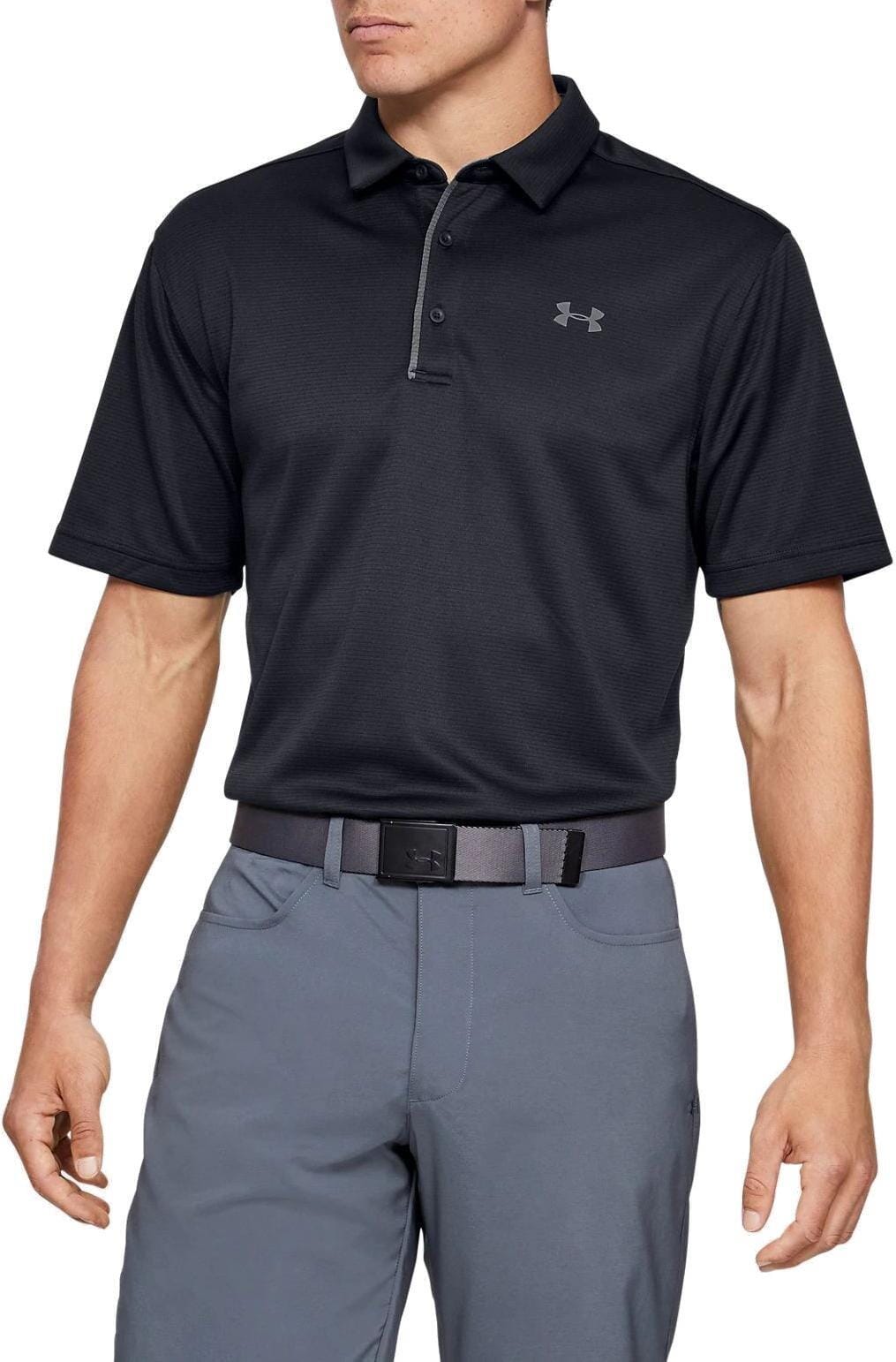 Under Armour Mens Tech Short Sleeve Golfer Black | Under Armour