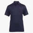 Under Armour T2g Short Sleeve Polo in navy blue, featuring a performance fabric and three-button placket, front view.