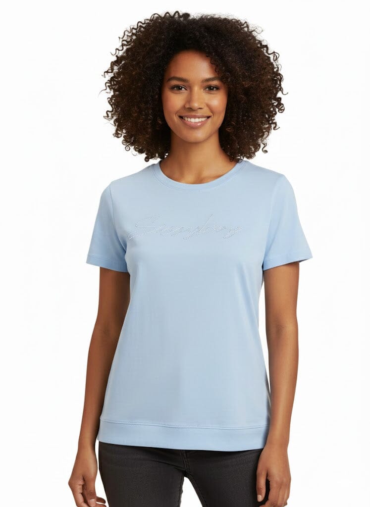 Sissy Boy Regular Tee Pearl Bling Transfer Pale Blue | Sissy Boy