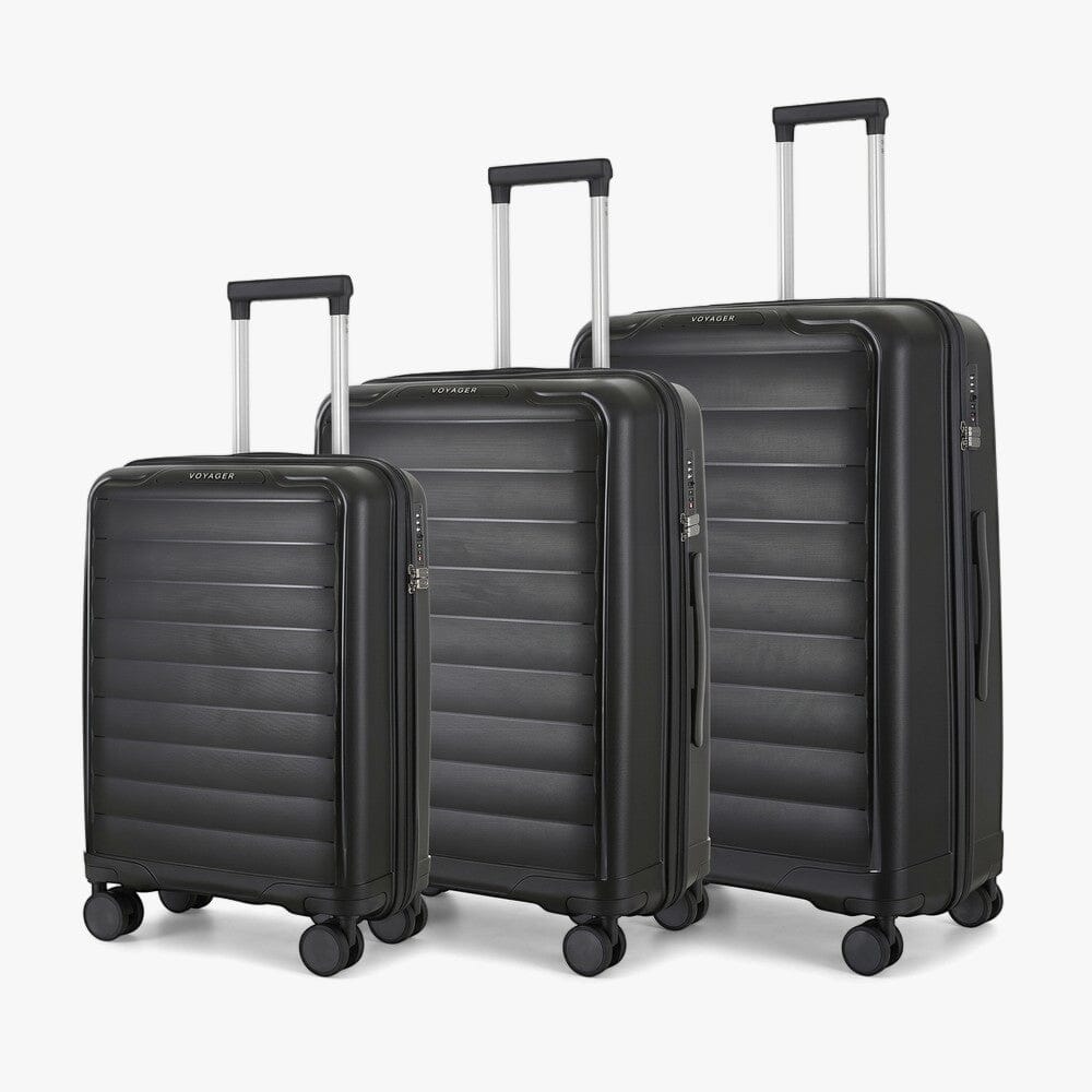 Voyager Flow 3Pc Luggage Set Black | Brands Megastore