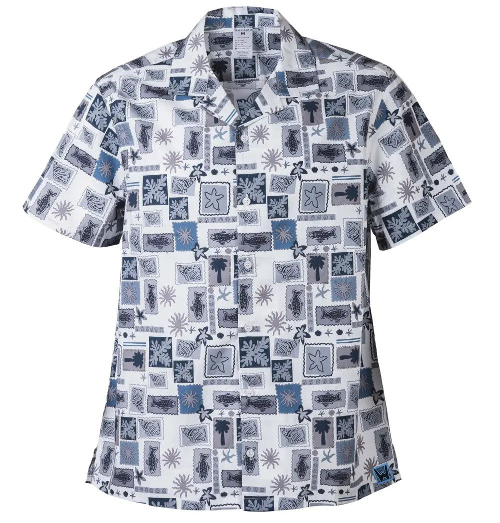 Watamu Mens Aloha Shirt White