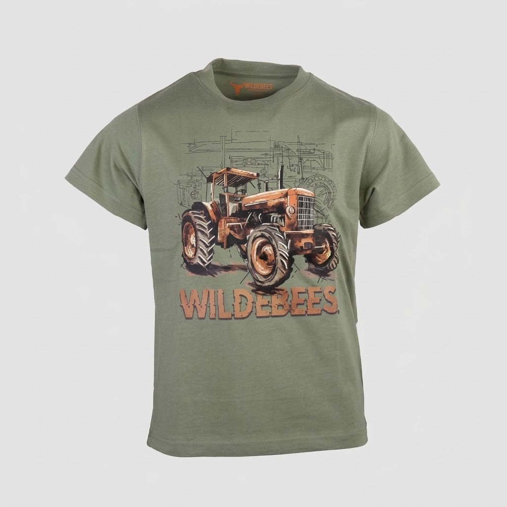 Wildebees Boys Fields Of Steel Tee Laurel Green