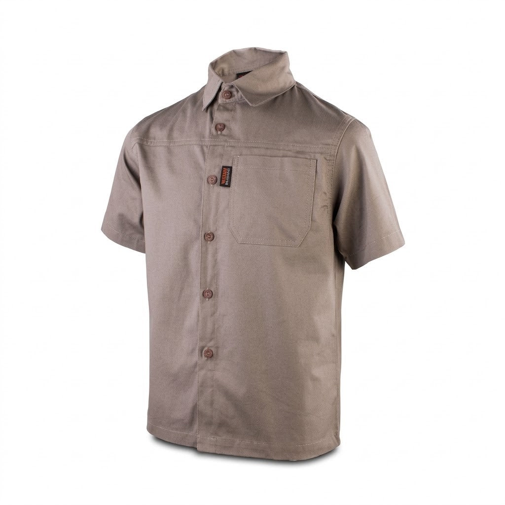 Wildebees Boys Short Sleeve Twill Shirt Khaki
