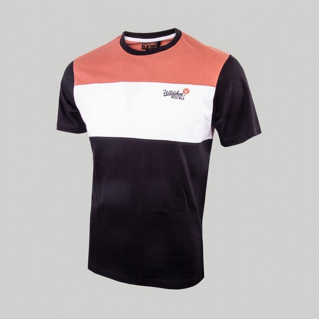 Wildebees Colourblock Tee Burnt Rust White Black