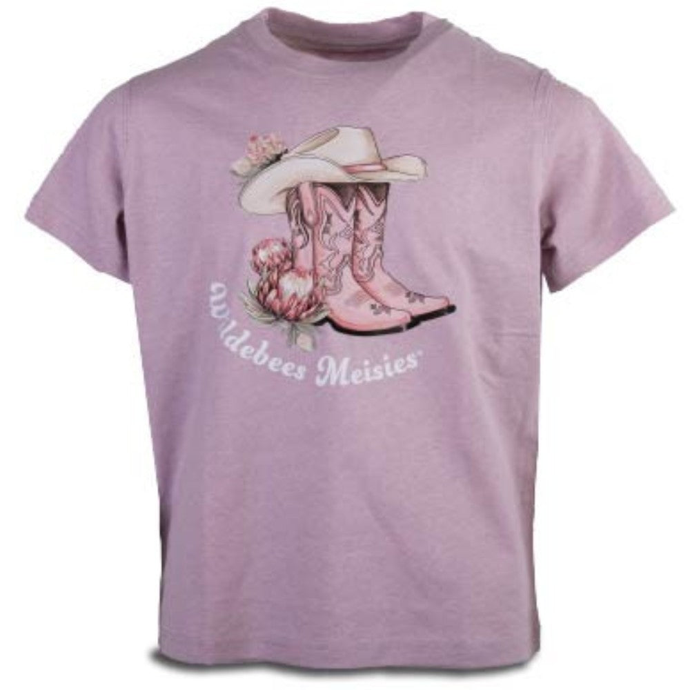 Wildebees Girls Boots Are Made For Walking Tee Lilac Ash Melange